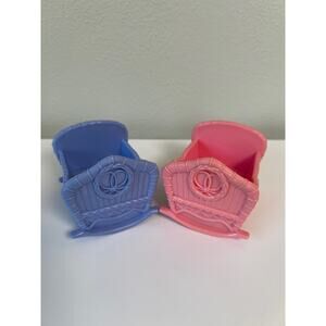 Fisher Price Loving Family Dollhouse Nursery Pink Blue Cradle Crib Twin Time